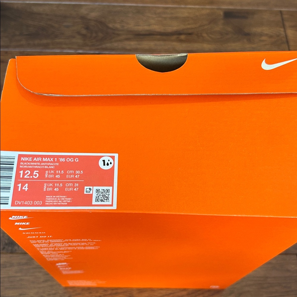 Nike Black and White Air Max 1 ‘86 OG G - Picture 6 of 6